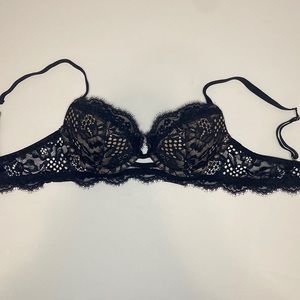 BLACK LACE LA SENZA PUSH-UP BRA 32B